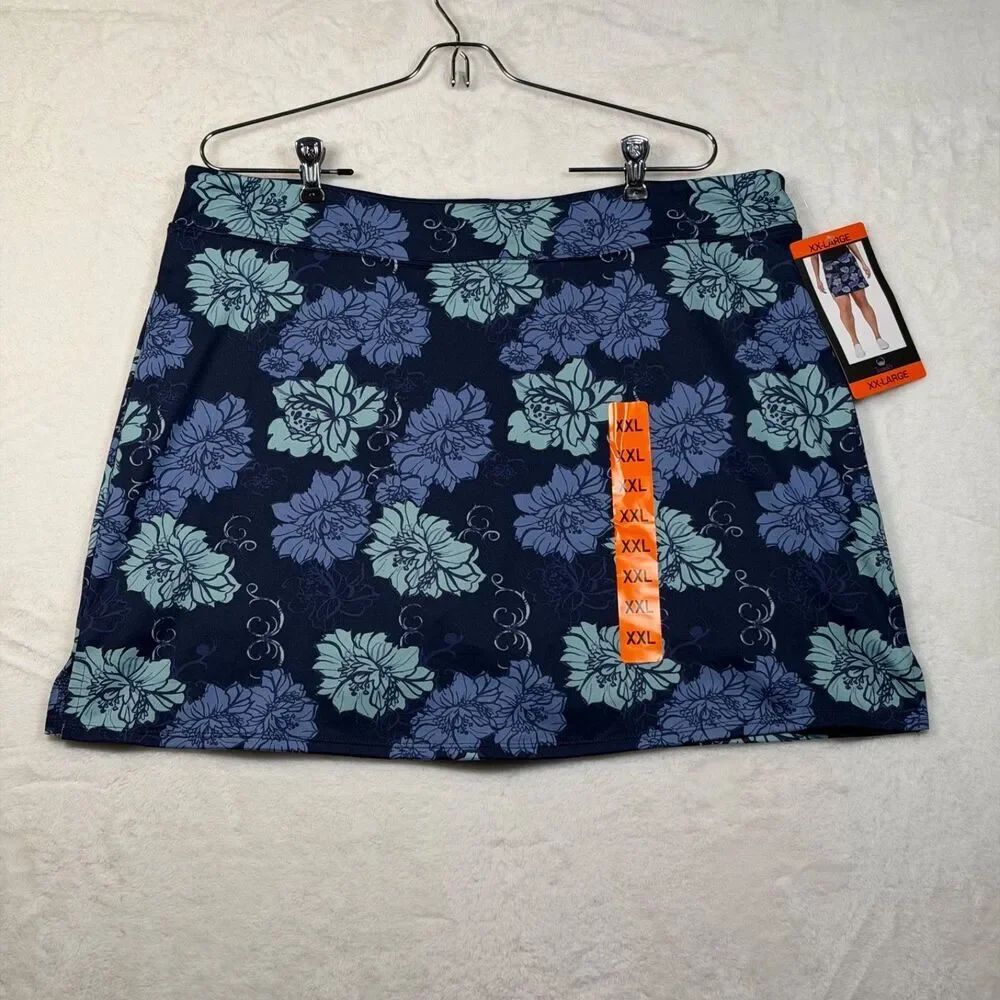Tranquility Colorado Floral Skort XXL NWT Blue Golf Tennis Pull On Stretch